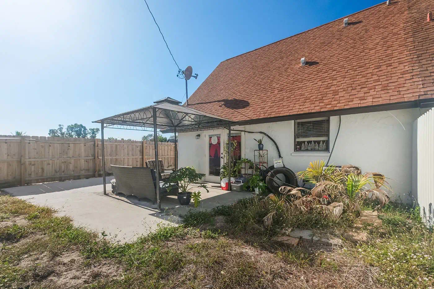 Backyard of home for sale in Fort Myers FL at 17495 Ellie Dr